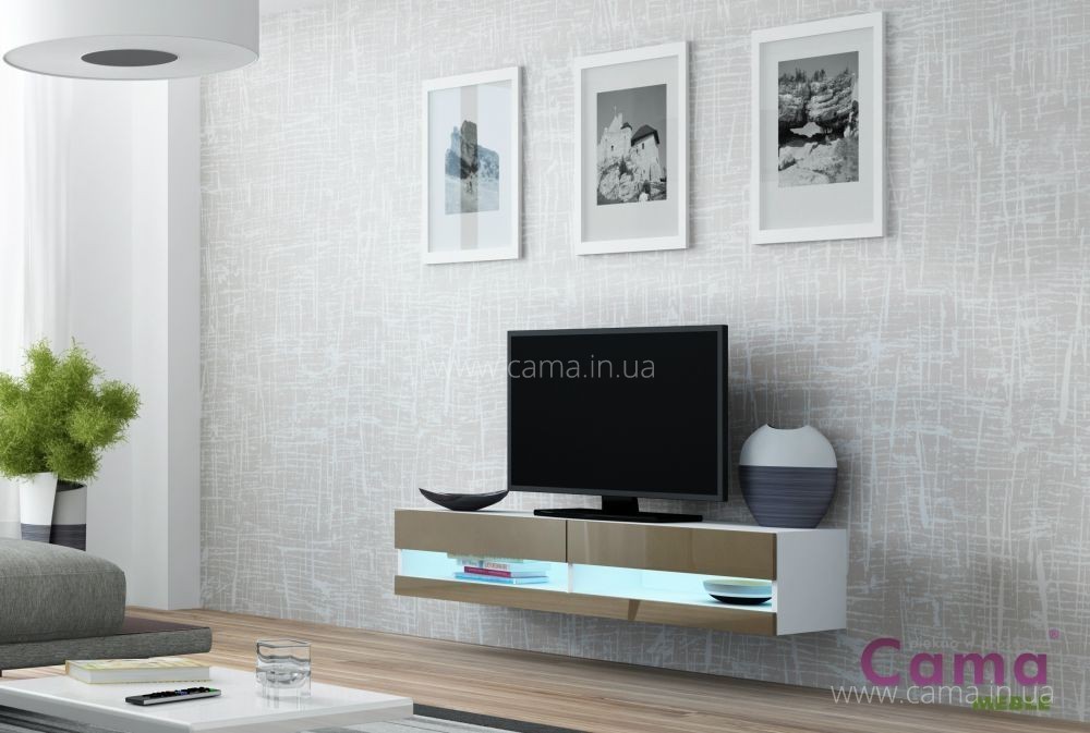 Комод открытый RTV Vigo 140 белый/латте глянец Комод открытый RTV Vigo 140 белый/латте глянец