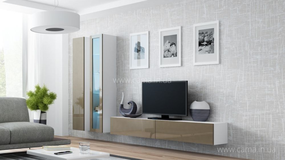 Гостиная Vigo 3 белый/лате глянец Гостиная Vigo 3 белый/лате глянец