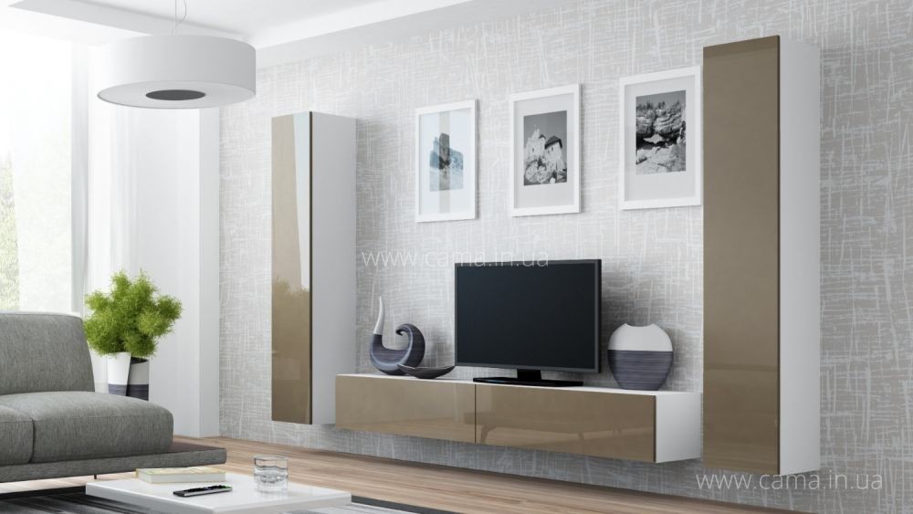 Гостиная Vigo 4 белый/лате глянец Гостиная Vigo 4 белый/лате глянец