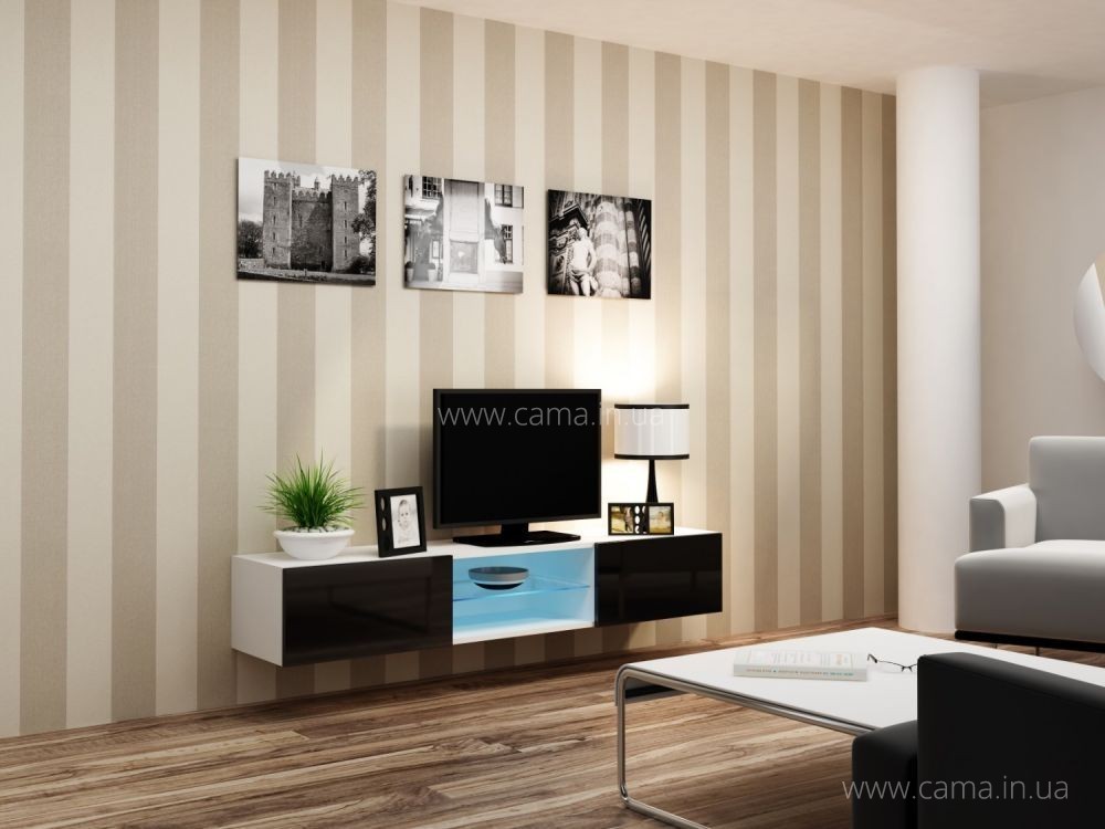 Комод Vigo Glass RTV 180 белый/черный глянец Комод Vigo Glass RTV 180 белый/черный глянец