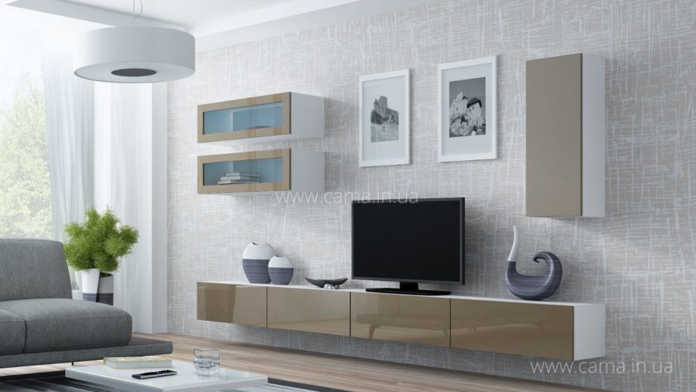 Гостиная Vigo 11 белый/лате глянец Гостиная Vigo 11 белый/лате глянец