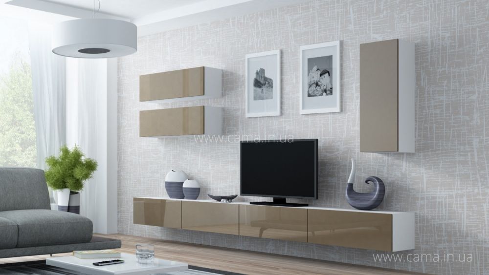 Гостиная Vigo 13 белый/лате глянец Гостиная Vigo 13 белый/лате глянец