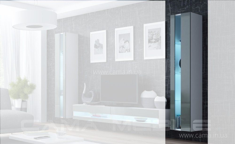 Витрина открытая Vigo 180 белый/серый глянец Витрина открытая Vigo 180 белый/серый глянец