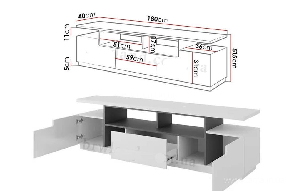 Тумба ТВ Chicago белый глянец Тумба ТВ Chicago белый глянец