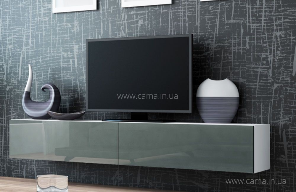 Тумба ТВ Vigo белый/серый глянец 180 Тумба ТВ Vigo белый/серый глянец 180