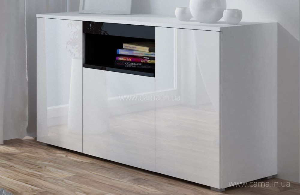 Комод VIVA Белый глянец/Черный Комод VIVA Белый глянец/Черный