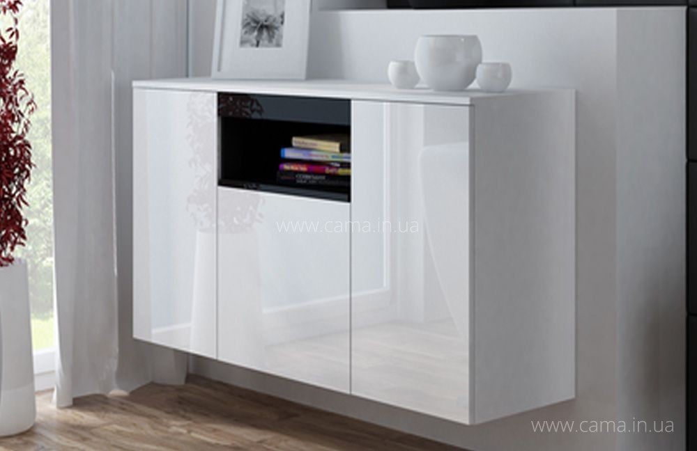 Комод VIVA Белый глянец/Черный Комод VIVA Белый глянец/Черный