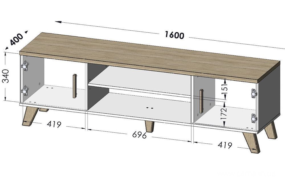 Тумба ТВ LOTTA Дуб Вотан 2D2K - 160 Тумба ТВ LOTTA Дуб Вотан 2D2K - 160