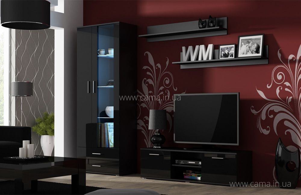 Гостиная Soho 11 черный/черный глянец Гостиная Soho 11 черный/черный глянец