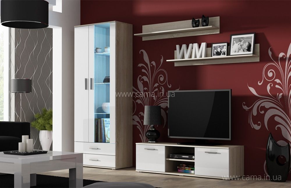 Гостиная Soho 11 дуб сонома/белый глянец Гостиная Soho 11 дуб сонома/белый глянец