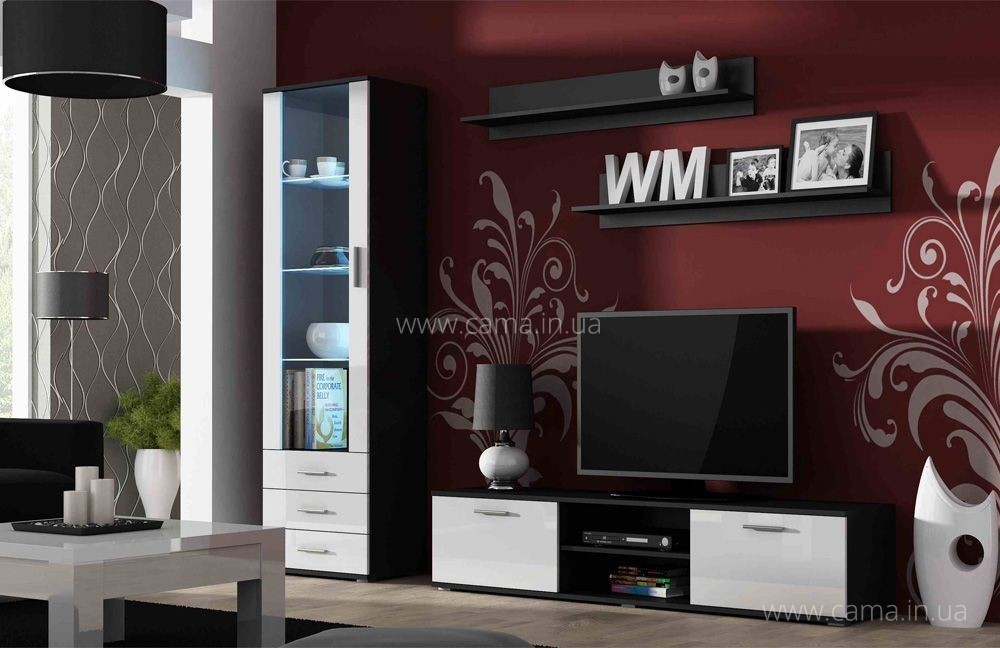 Гостиная Soho 1 дуб черный/белый глянец Гостиная Soho 1 дуб черный/белый глянец