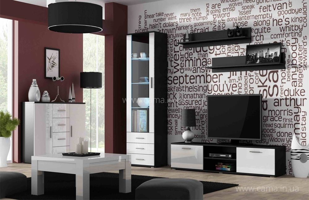 Гостиная Soho 2 черный/белый глянец Гостиная Soho 2 черный/белый глянец