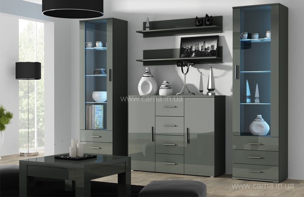 Гостиная Soho 3 серый/серый глянец Гостиная Soho 3 серый/серый глянец