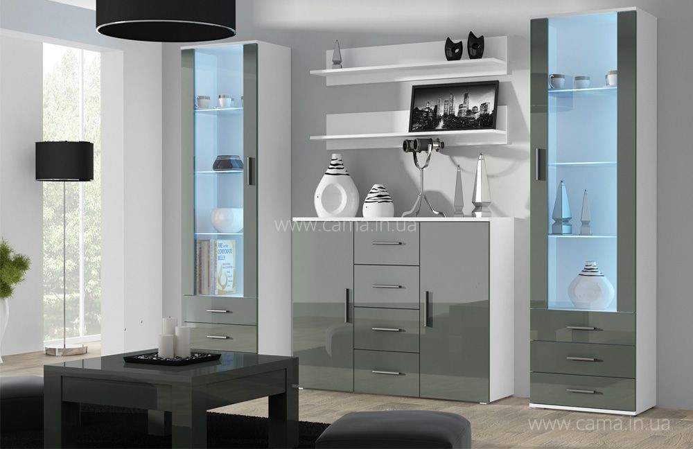 Гостиная Soho 3 белый/серый глянец Гостиная Soho 3 белый/серый глянец