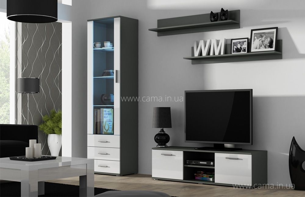 Гостиная Soho 7 серый/белый глянец Гостиная Soho 7 серый/белый глянец