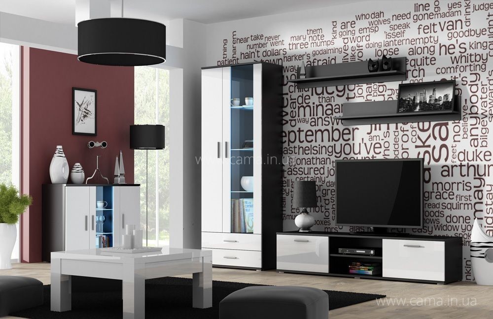 Гостиная Soho 9 черный/белый глянец Гостиная Soho 9 черный/белый глянец