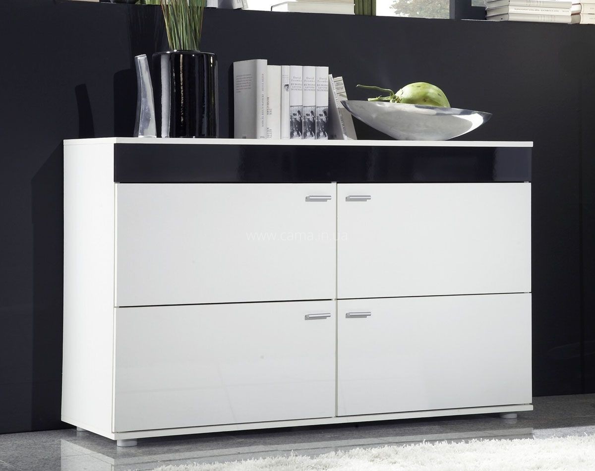 Комод Logo 2 белый/черный глянец Комод Logo 2 белый/черный глянец