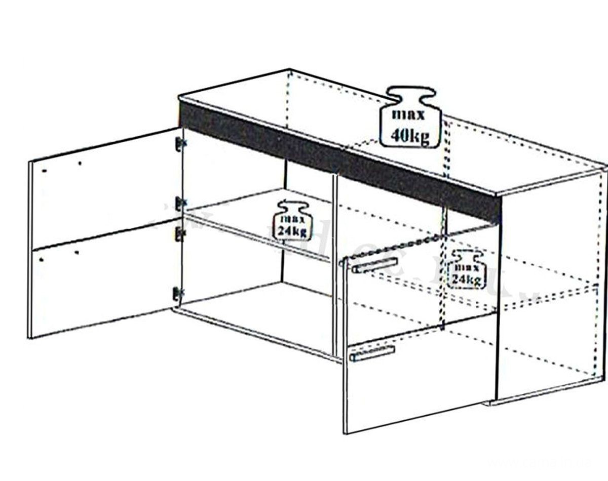 Комод Logo 2 черный/черный глянец Комод Logo 2 черный/черный глянец
