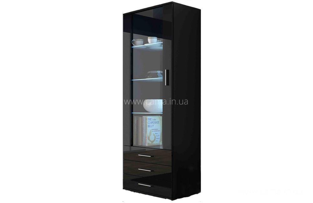Витрина высокая Soho черный/черный глянец Витрина высокая Soho черный/черный глянец