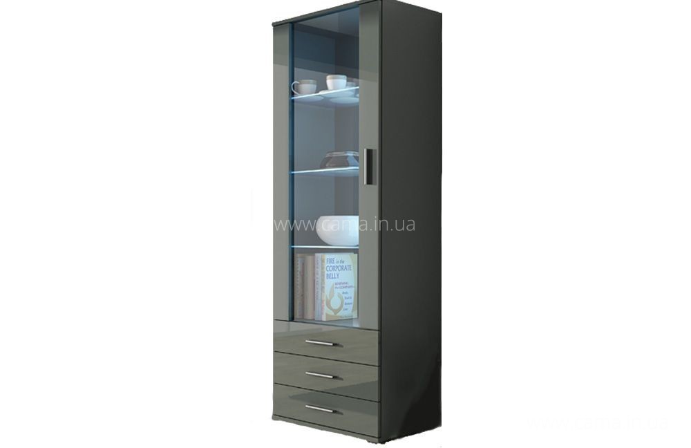 Витрина высокая Soho серый/серый глянец Витрина высокая Soho серый/серый глянец