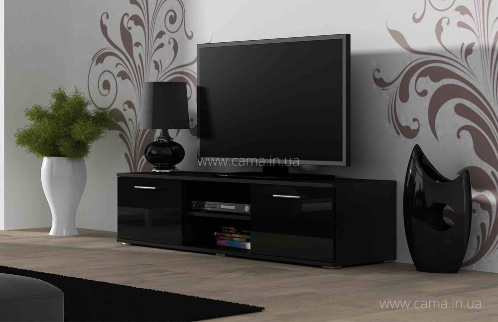 Тумба Тв Soho 140 черный/черный глянец Тумба Тв Soho 140 черный/черный глянец