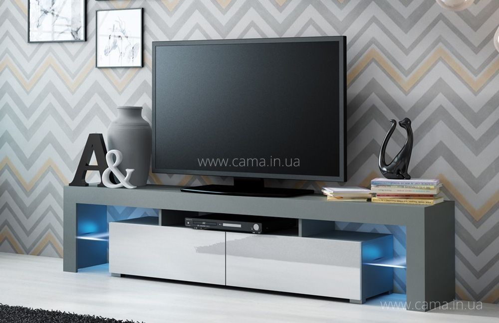 Тумба ТВ Solo - серый/белый глянец Тумба ТВ Solo - серый/белый глянец