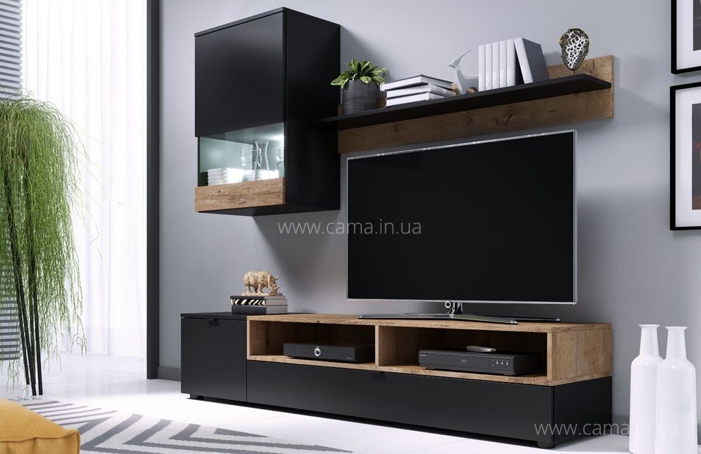 Гостиная Pat Черный/дуб Лефкас Гостиная Pat Черный/дуб Лефкас