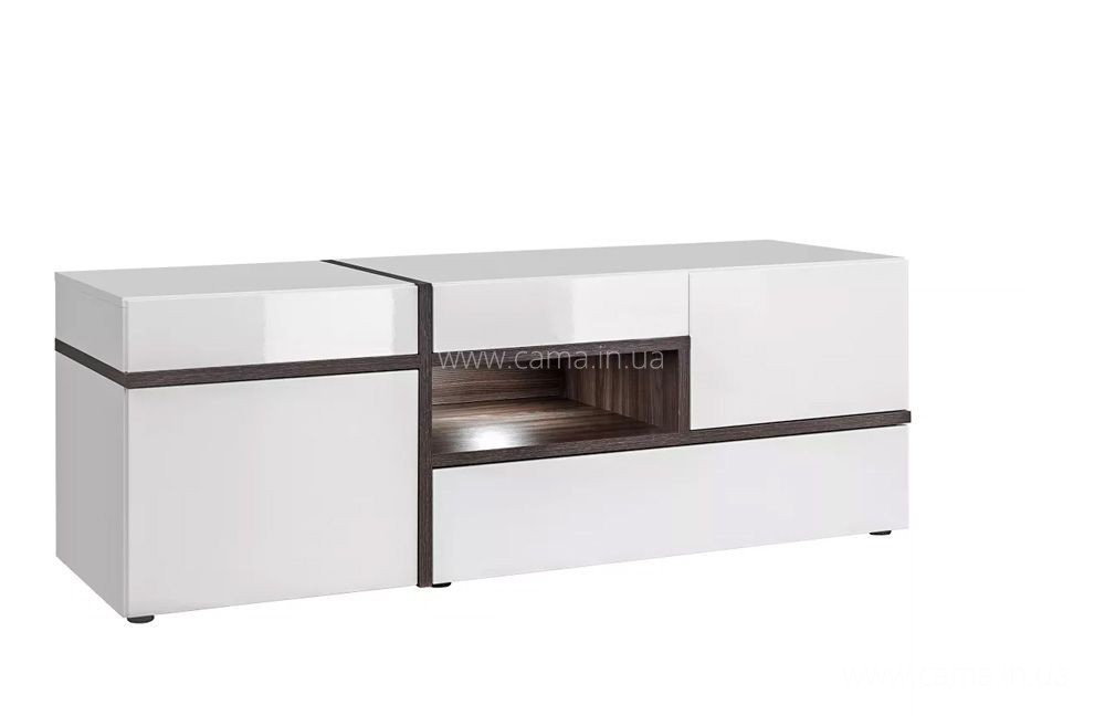 Тумба ТВ CROSS Белый+дуб графит/Белый глянец Тумба ТВ CROSS Белый+дуб графит/Белый глянец