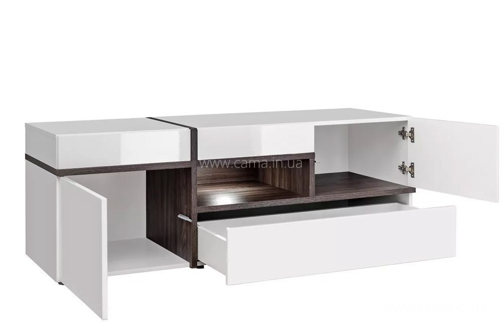 Тумба ТВ CROSS Белый+дуб графит/Белый глянец Тумба ТВ CROSS Белый+дуб графит/Белый глянец