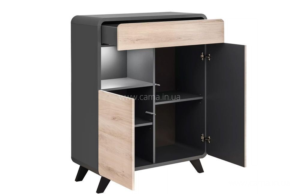 Витрина низкая ROUND Антрацит/Кронберг Витрина низкая ROUND Антрацит/Кронберг