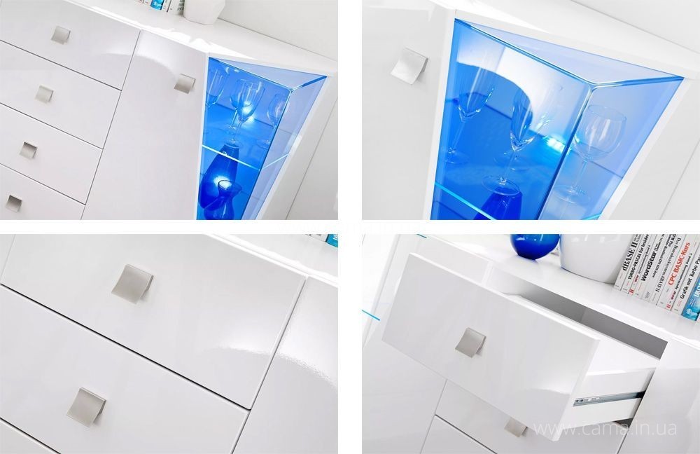 Комод EDGE Белый/Белый глянец Комод EDGE Белый/Белый глянец