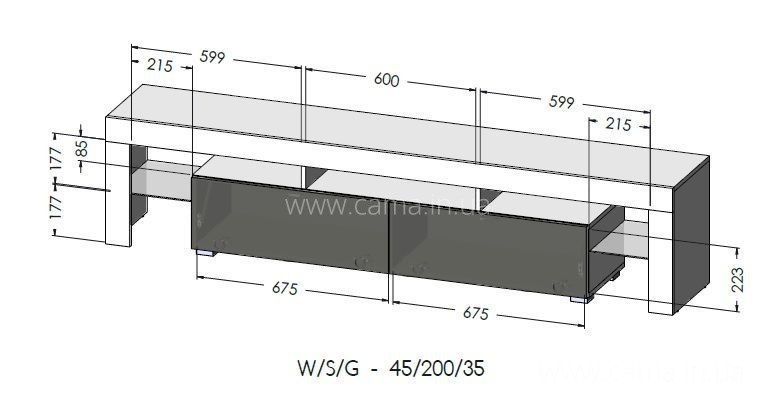 Тумба ТВ Solo - серый/белый глянец Тумба ТВ Solo - серый/белый глянец