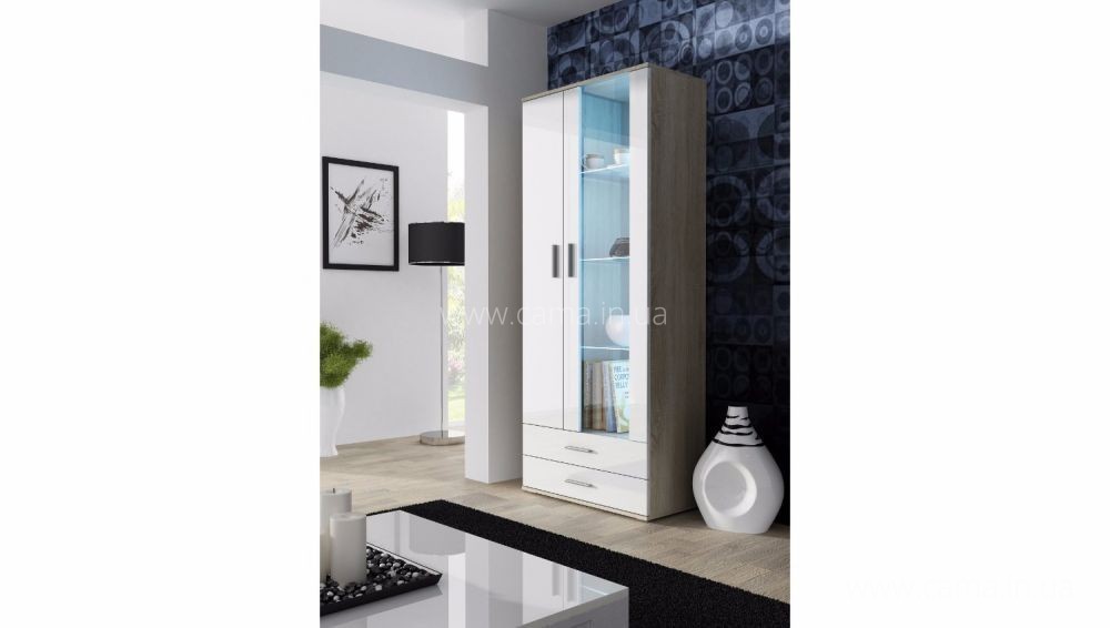 Витрина высокая Soho S-6 дуб сонома/белый глянец Витрина высокая Soho S-6 дуб сонома/белый глянец