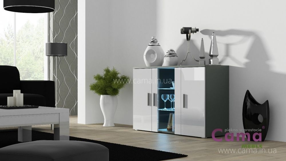 Комод Soho S7 серый/белый глянец Комод Soho S7 серый/белый глянец