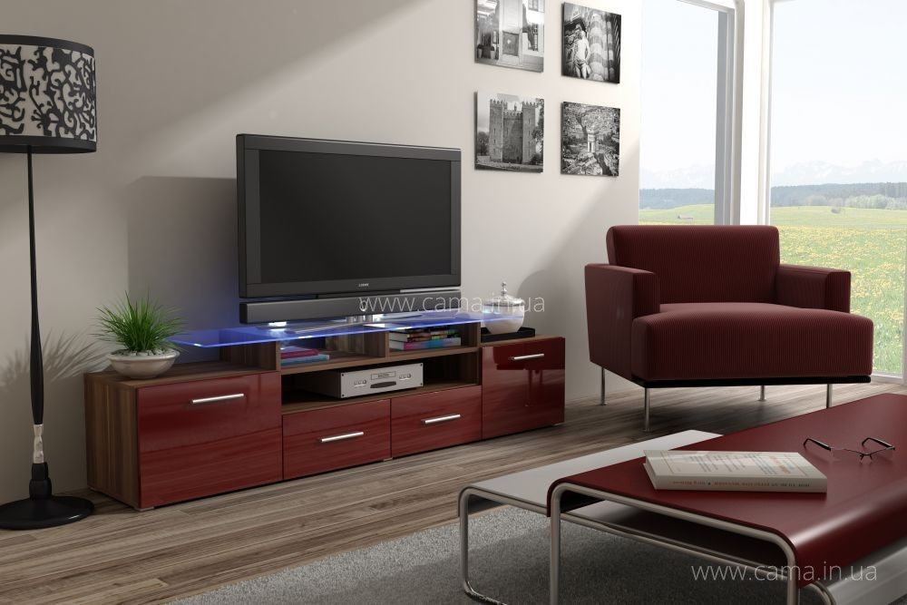 Комод Evora слива/бордо глянец Комод Evora слива/бордо глянец