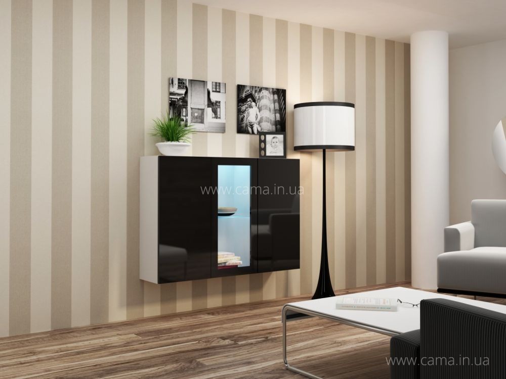 Комод Vigo 120 белый/ черный глянец Комод Vigo 120 белый/ черный глянец