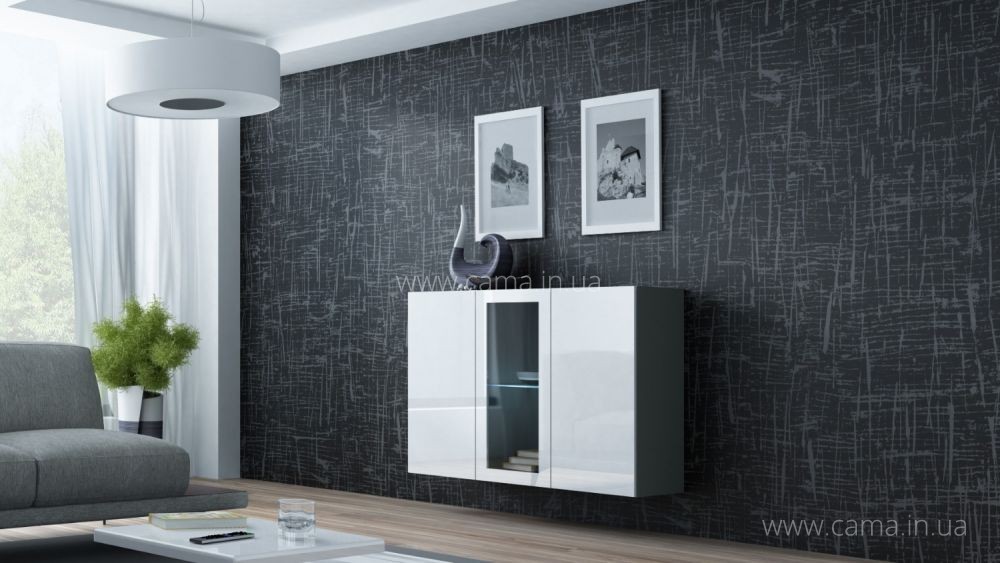 Комод Vigo 120 серый/ белый глянец Комод Vigo 120 серый/ белый глянец