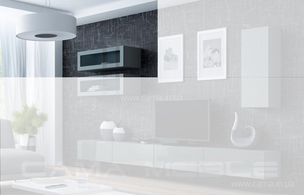 Витрина навесная Vigo 90 серый/серый глянец Витрина навесная Vigo 90 серый/серый глянец