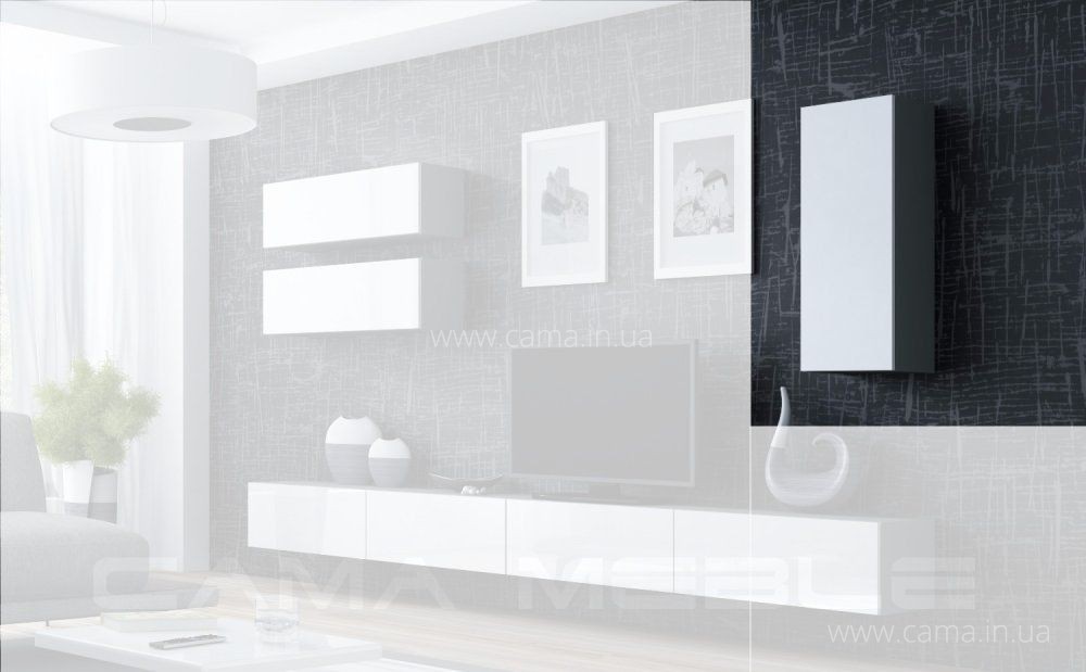 Пенал навесной Vigo 90 серый/белый глянец Пенал навесной Vigo 90 серый/белый глянец