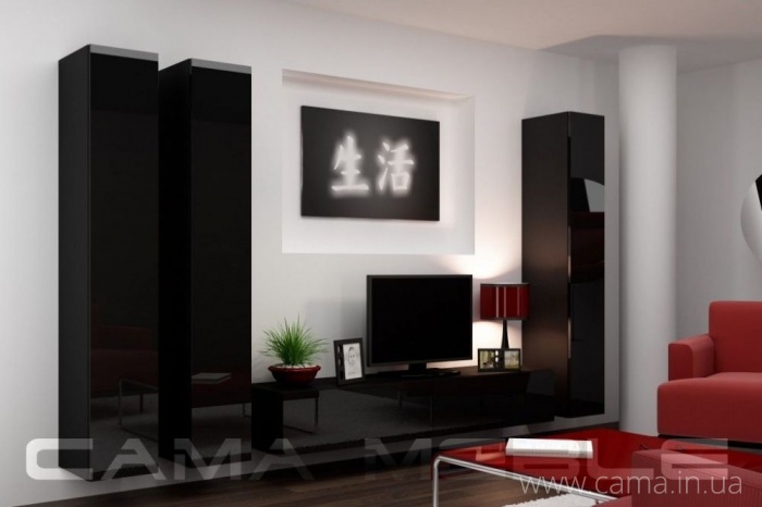 Гостиная Vigo 1 черный/черный глянец