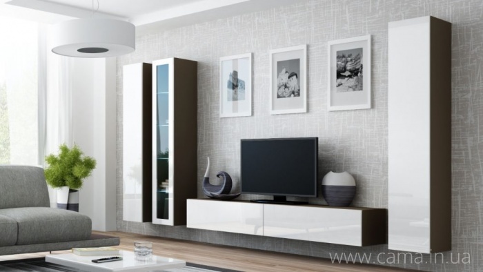 Гостиная Vigo 2 лате/белый глянец