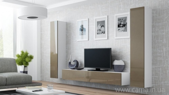 Гостиная Vigo 4 белый/лате глянец Гостиная Vigo 4 белый/лате глянец