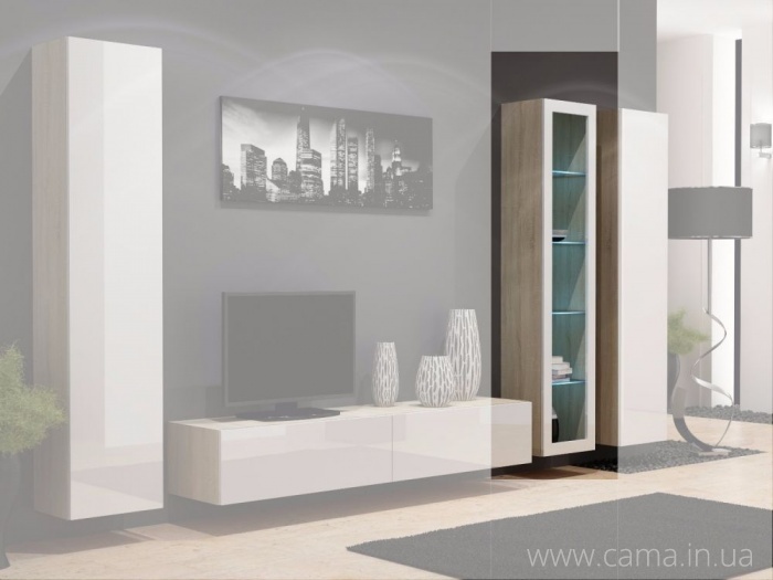 Витрина навесная Vigo 180 дуб сонома/белый глянец Витрина навесная Vigo 180 дуб сонома/белый глянец