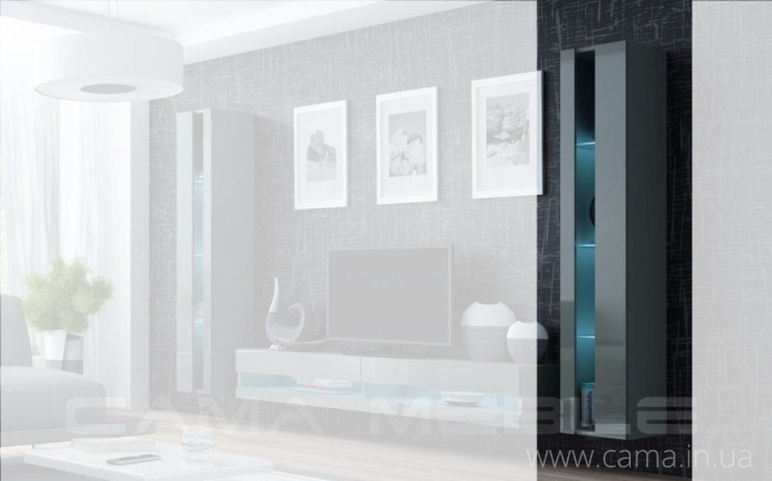 Витрина открытая Vigo 180 серый/серый глянец