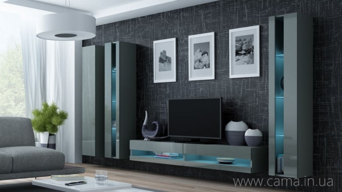 Гостиная Vigo New 6 серый/серый глянец