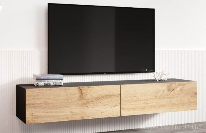 Тумба ТВ Vigo черный/дуб вотан 180 Тумба ТВ Vigo черный/дуб вотан 180