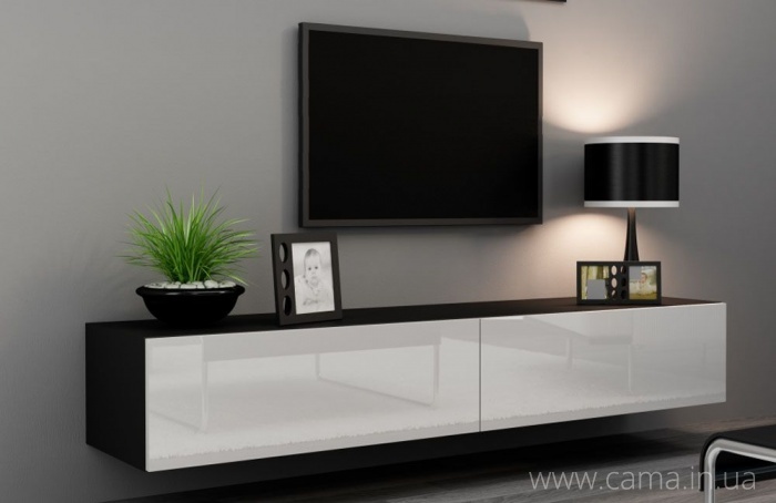 Тумба ТВ Vigo черный/белый глянец 180 Тумба ТВ Vigo черный/белый глянец 180