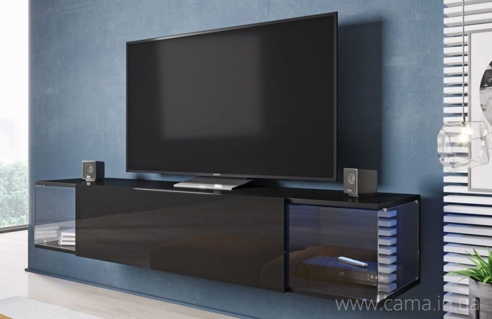 Тумба ТВ SKY Черный/Черный глянец