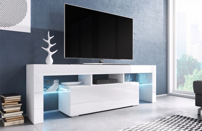 Тумба ТВ Toro 138см белый/белый глянец Тумба ТВ Toro 138см белый/белый глянец