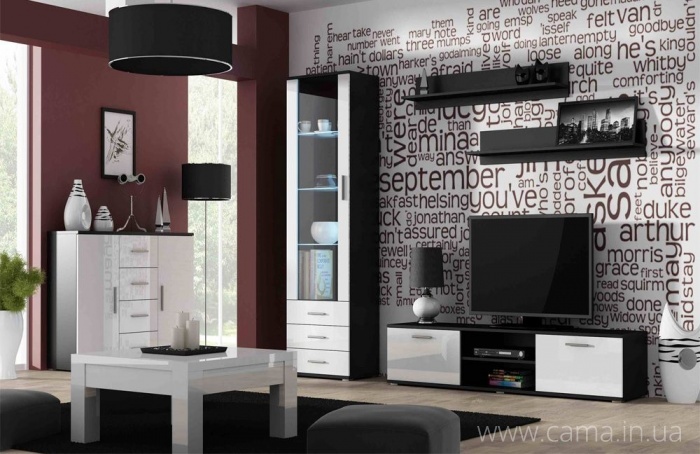 Гостиная Soho 2 черный/белый глянец